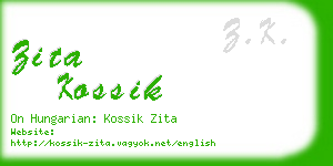 zita kossik business card